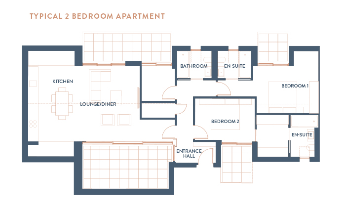 2 Bed Floor Plan