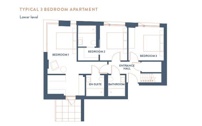 3 Bed Floor Plan - Lower Level
